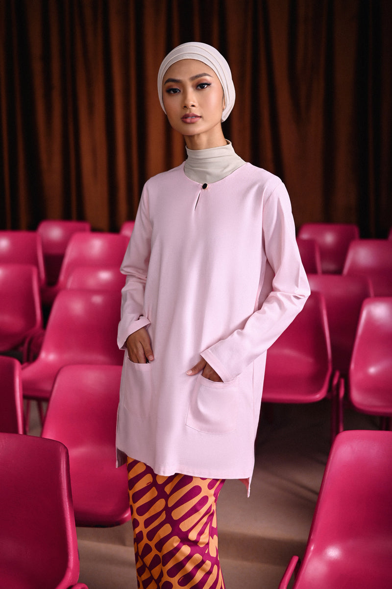 kurti cotton pink cair dewasa 