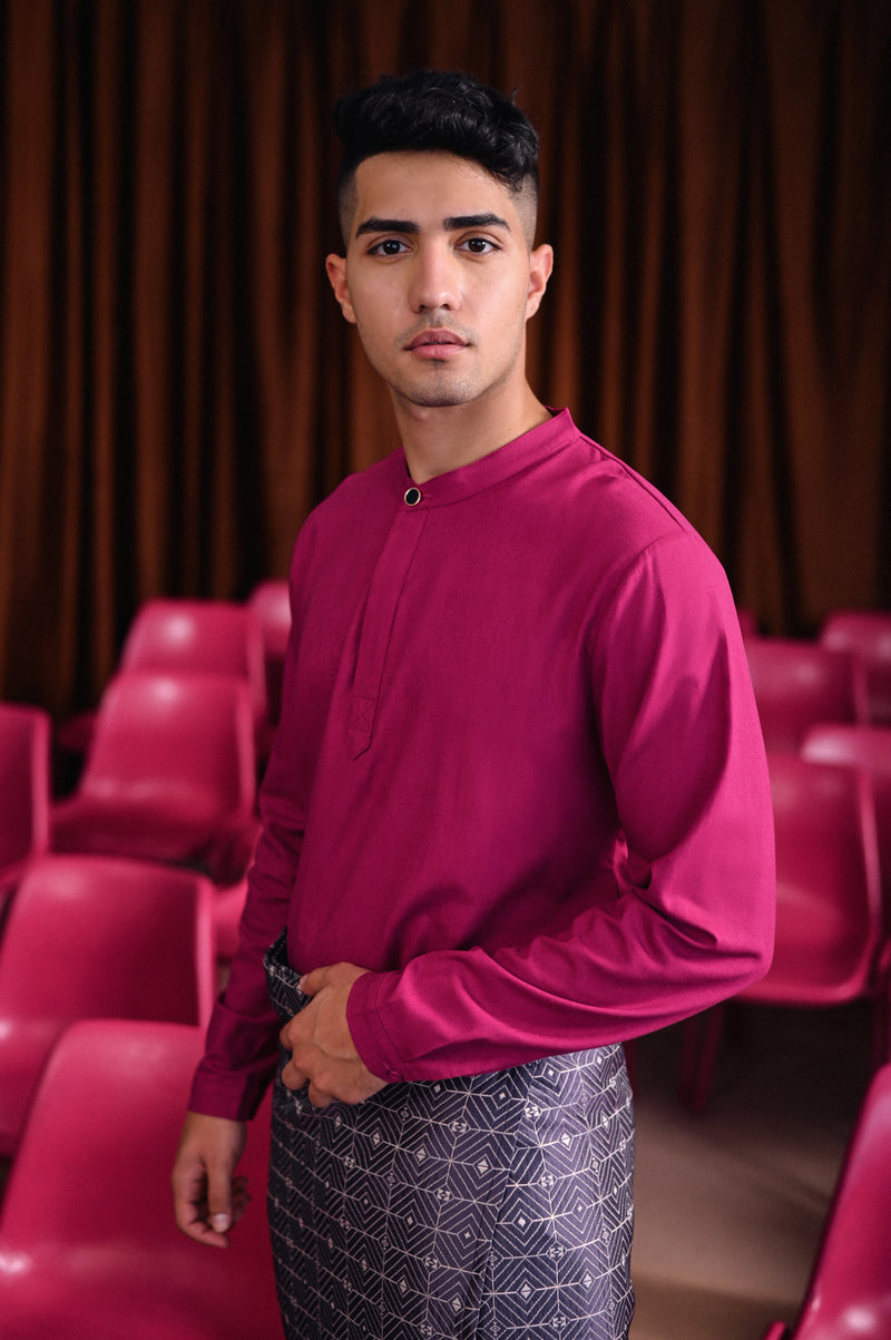 baju melayu set pink pekat dewasa 