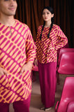 The Dulu Kita Women Fan Pleats Skirt - Fuchsia