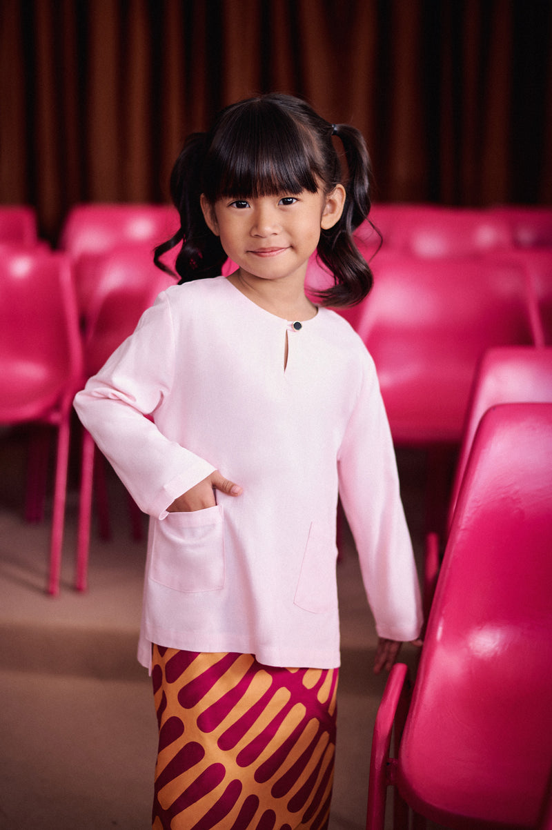 kurti cotton pink cair budak 