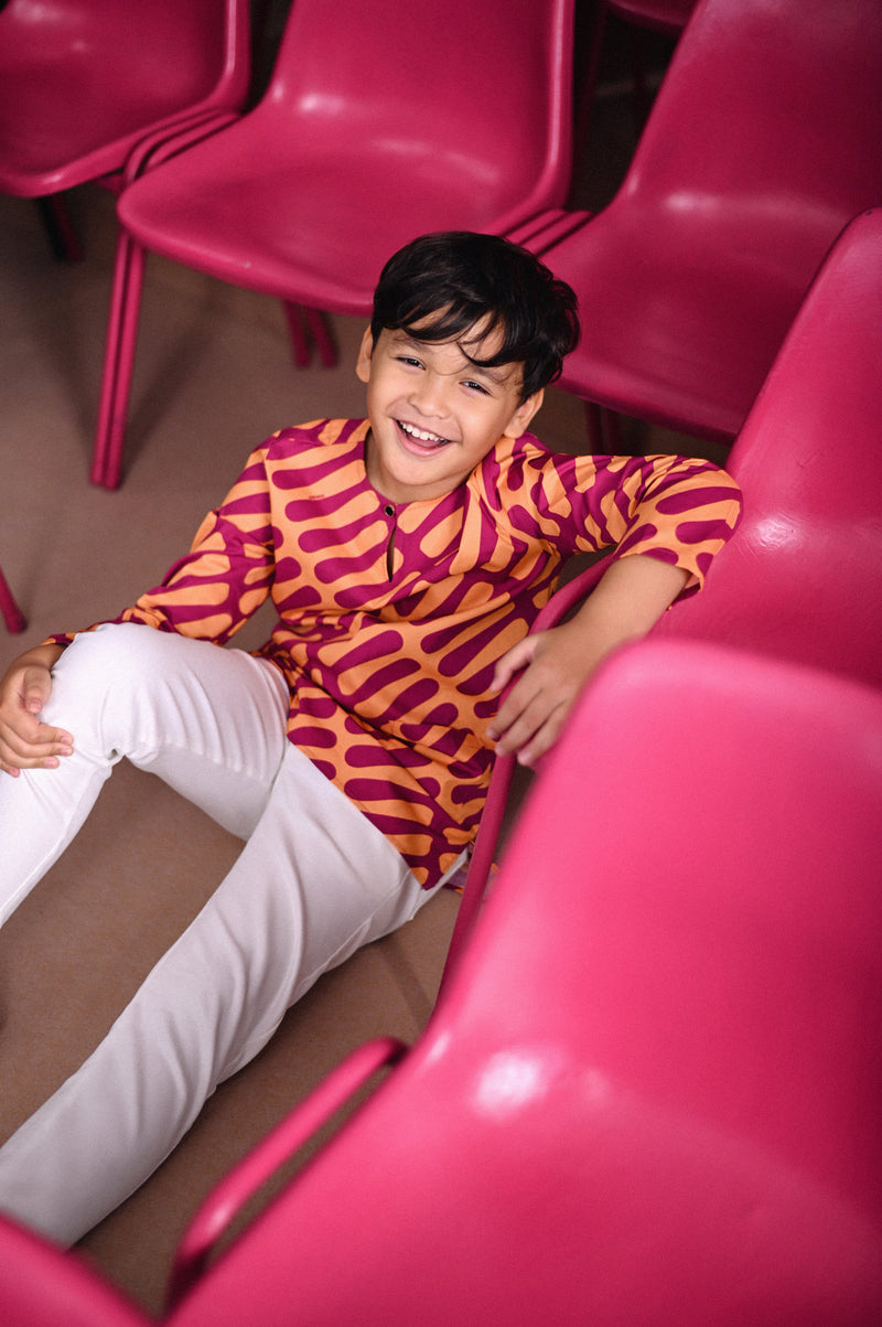 kurta cotton bercorak budak 