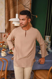 The Tanah Men Kurta - Vanilla Stripe