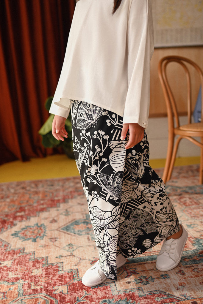 printed folded skirt