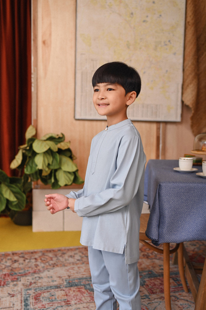 The Tanah Baju Melayu - Light Pigeon Blue