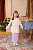 The Tanah Folded Skirt - Lavender Stripe