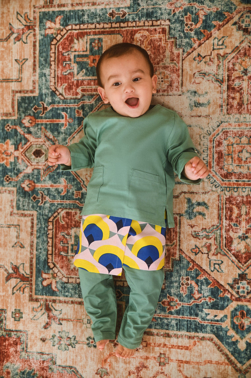 The Rasa Damai Babies Kurta - Vegan Green