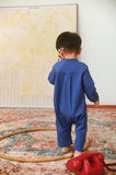 The Dulu Kita Babies Baju Melayu Jumpsuit - Steel Blue