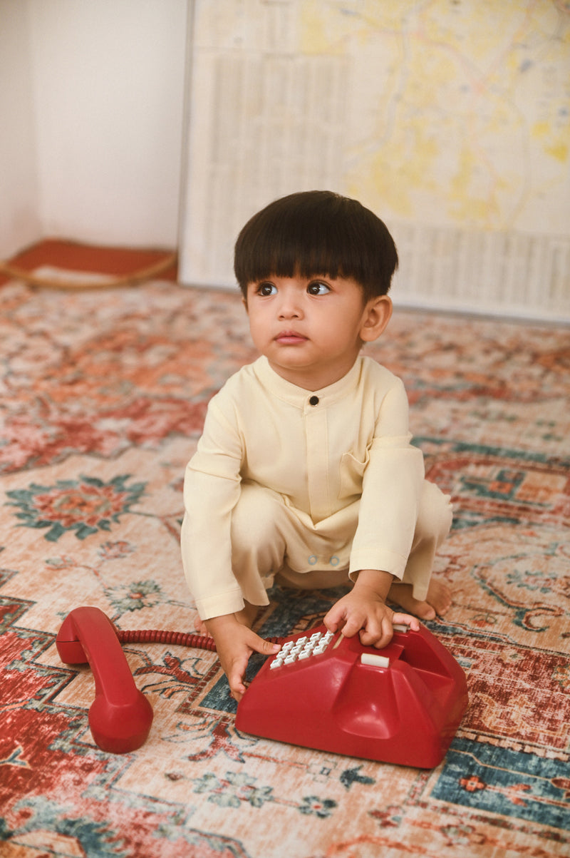 The Dulu Kita Babies Baju Melayu Jumpsuit - Cream