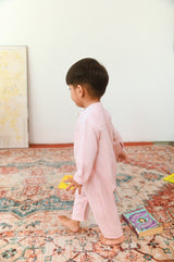 The Dulu Kita Babies Baju Melayu Jumpsuit - Pink