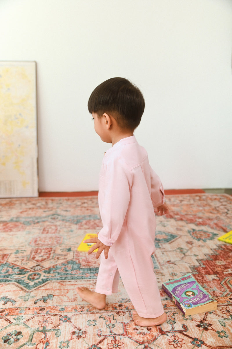 The Dulu Kita Babies Baju Melayu Jumpsuit - Pink