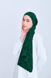 The Glow Women Scallop Shawl - Emerald Green Jacquard