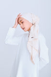 The Glow Women Scallop Shawl - Beige Jacquard