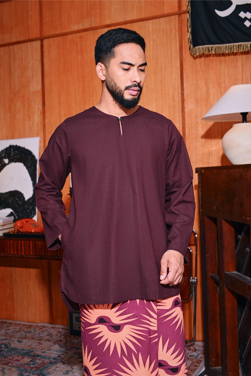 The Congkak Men Kurta - Mangosteen