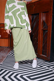 The Congkak Folded Skirt - Lawn Green