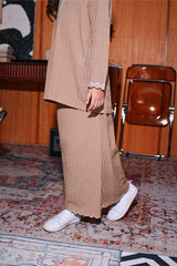 The Congkak Folded Skirt - Khaki Stripe