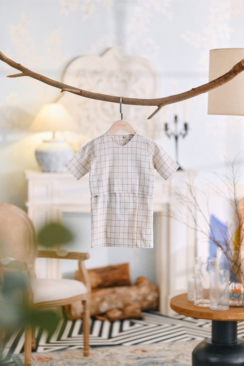 The Caya Babies Kurung - Good Champagne Checked