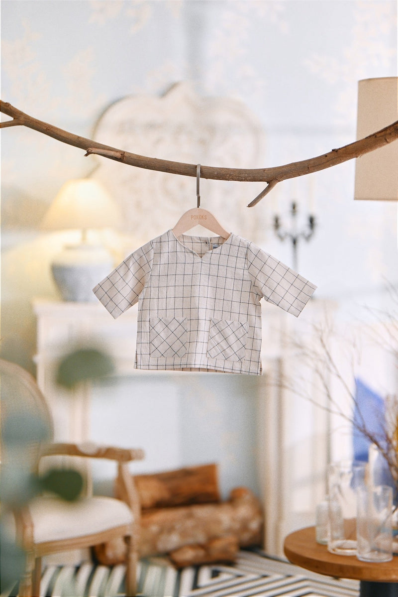 The Caya Babies Kurta - Good Champagne Checked