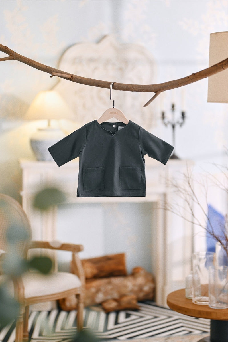 The Caya Babies Kurta - Steel Grey