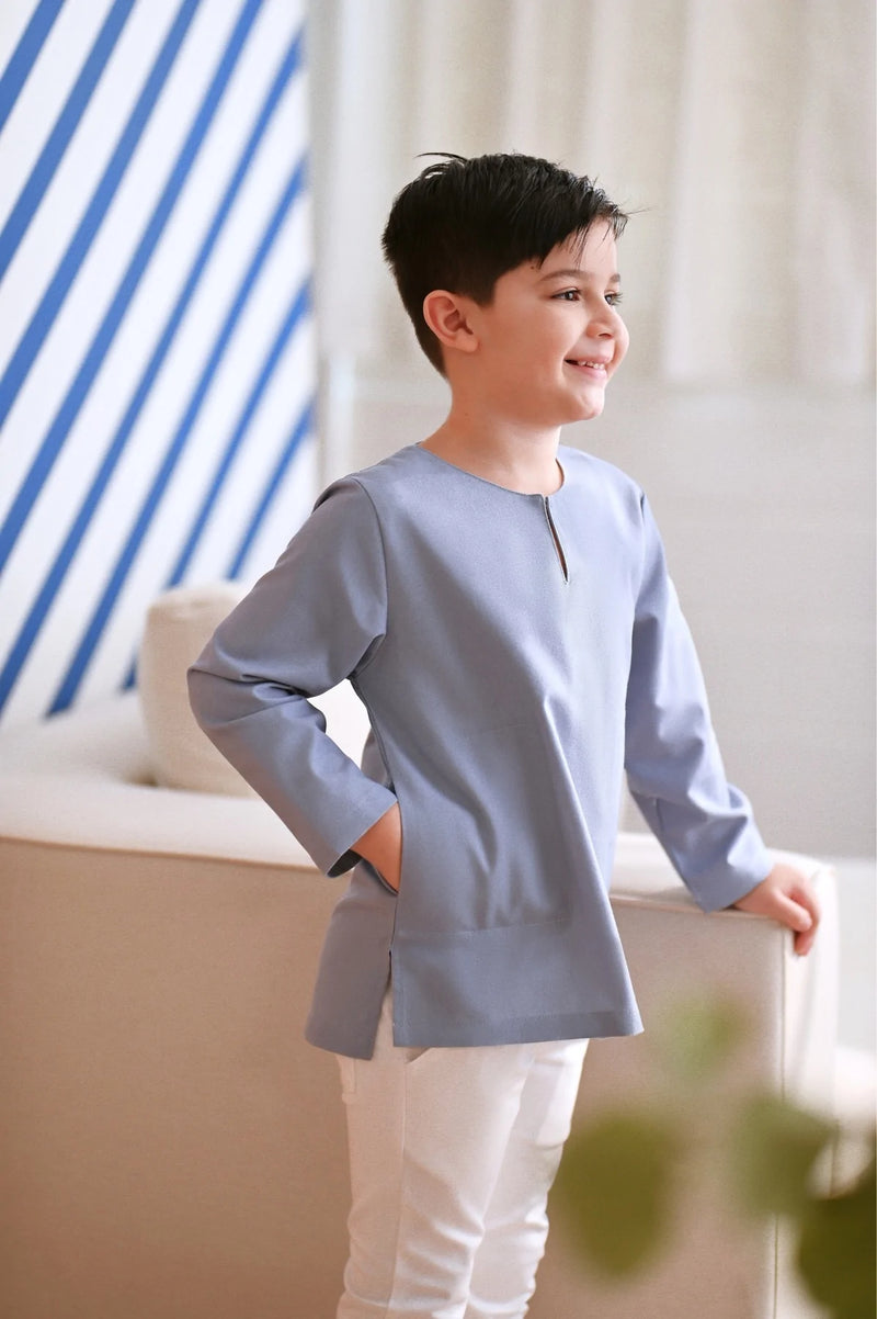The Maraton Kurta - Light Pigeon Blue