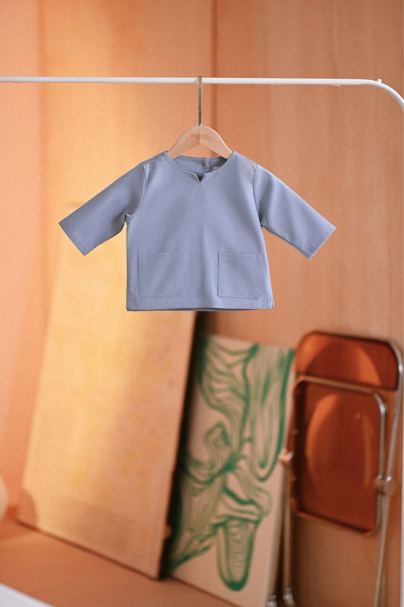 The Maraton Babies Kurta - Light Pigeon Blue