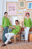 The Narik Women Scallop Kebaya Top - Lime Green