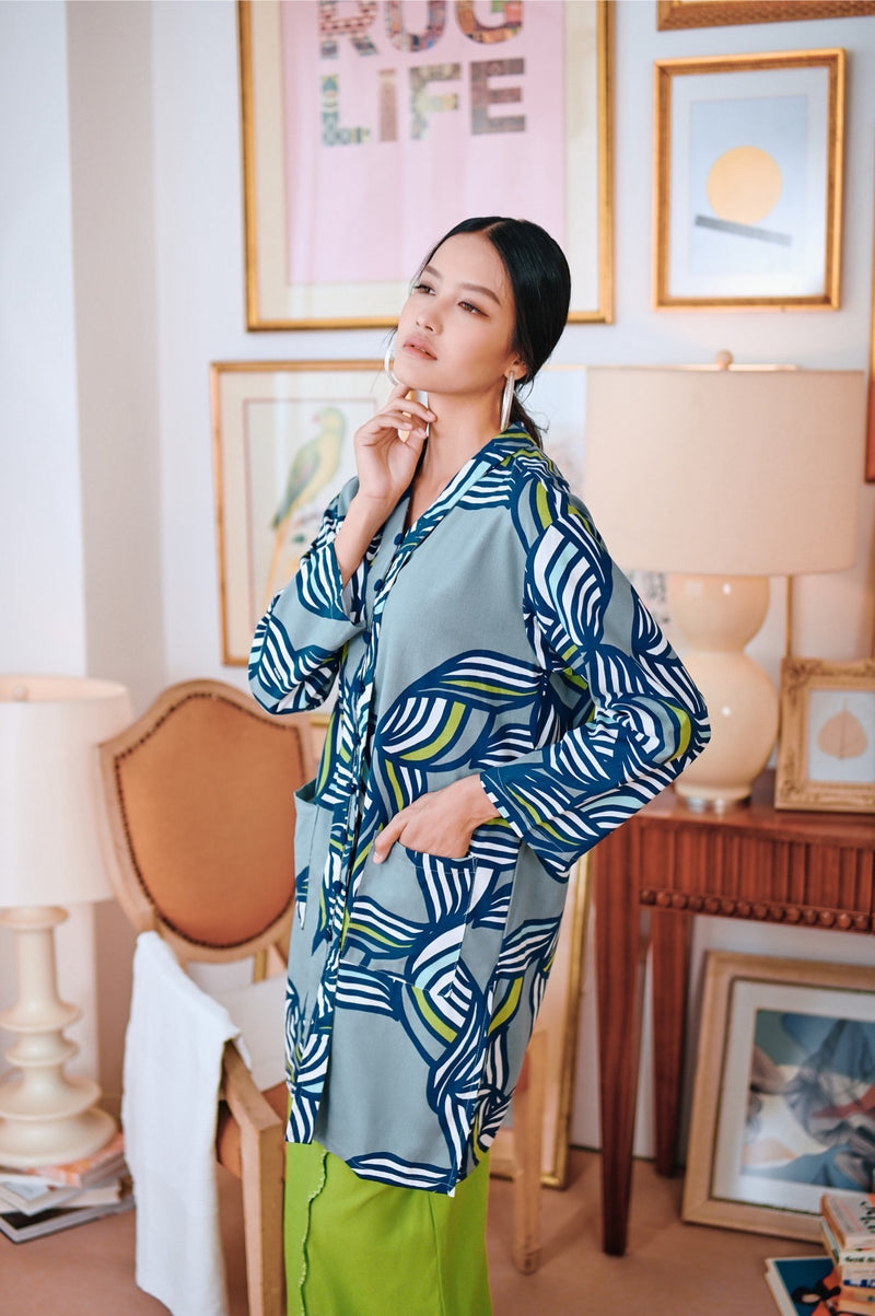 kebarung moden poket bercorak perempuan 