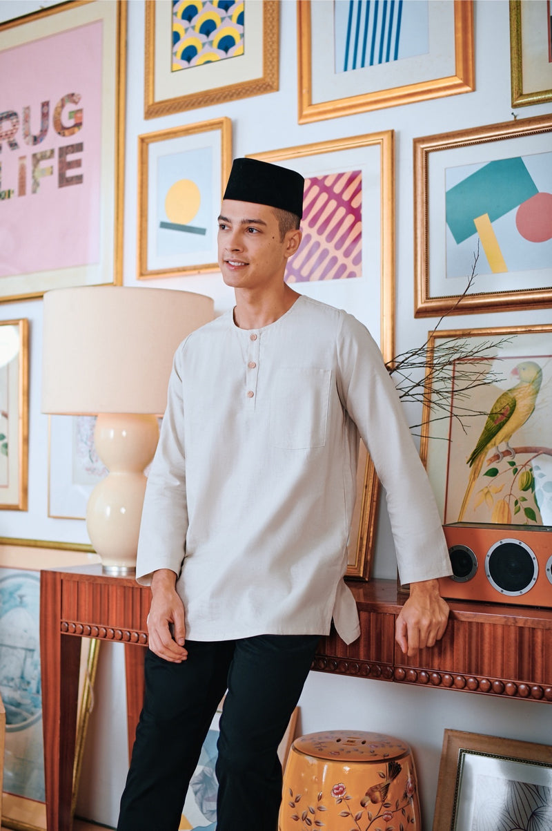 The Narik Men Placket Kurta - Champagne