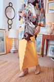 The Narik Women Scallop Folded Skirt - Dijon Mustard