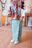 The Narik Scallop Folded Skirt - Vegan Green