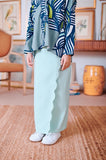 The Narik Scallop Folded Skirt - Tiffany Blue