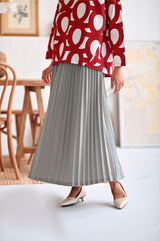 The Rehati Women Sun-Pleats Skirt - Light Grey