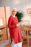 The Rehati Women Modest Tunic - Crimson Red