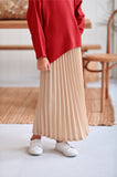 The Rehati Sun-Pleats Skirt - Khaki