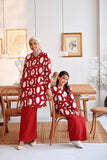 The Rehati Women Folded Skirt - Crimson Red