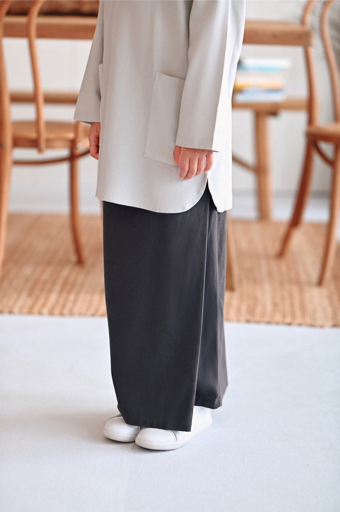 The Rehati Folded Skirt - Steel Grey