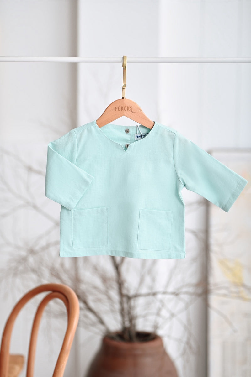 The Narik Babies Kurta - Tiffany Blue
