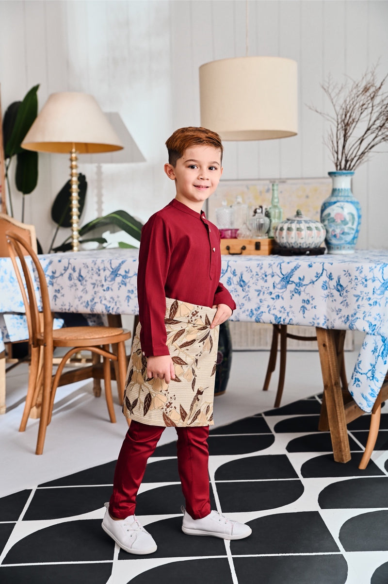 baju melayu warna maroon 