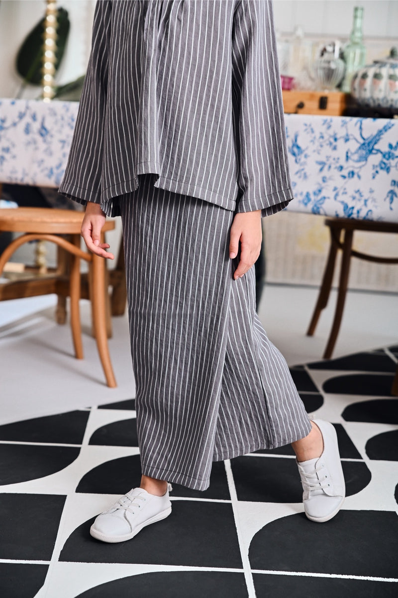 The Evergreen Folded Skirt - Clay Stripe