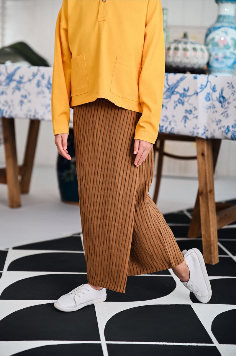 The Evergreen Folded Skirt - Earth Stripe