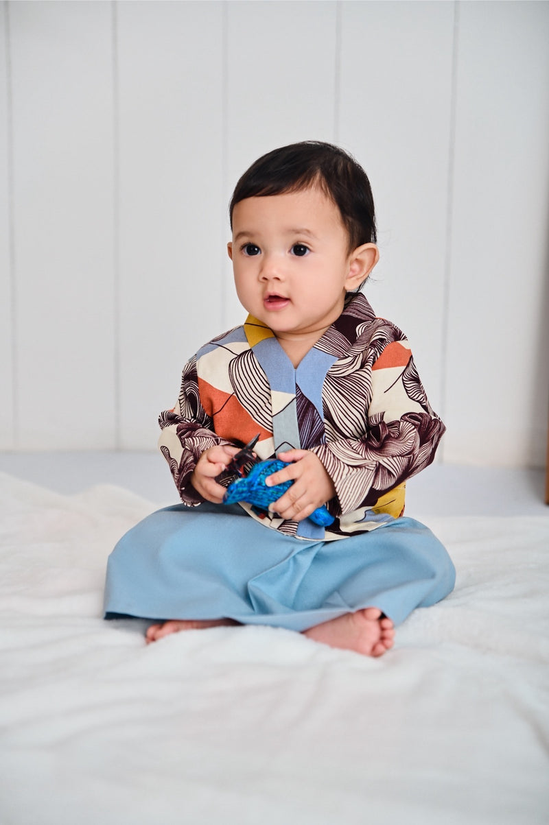 The Narik Babies Kebaya - Light Pigeon Blue