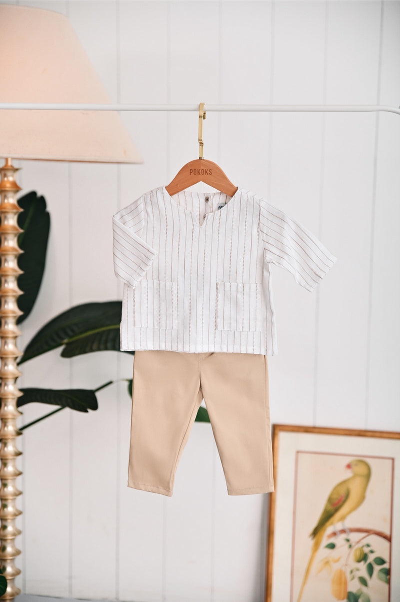 The Narik Babies Kurta - Premier White