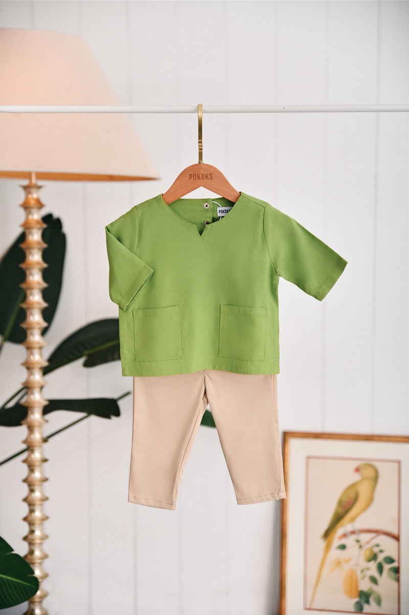 kurta poket hijau baby 