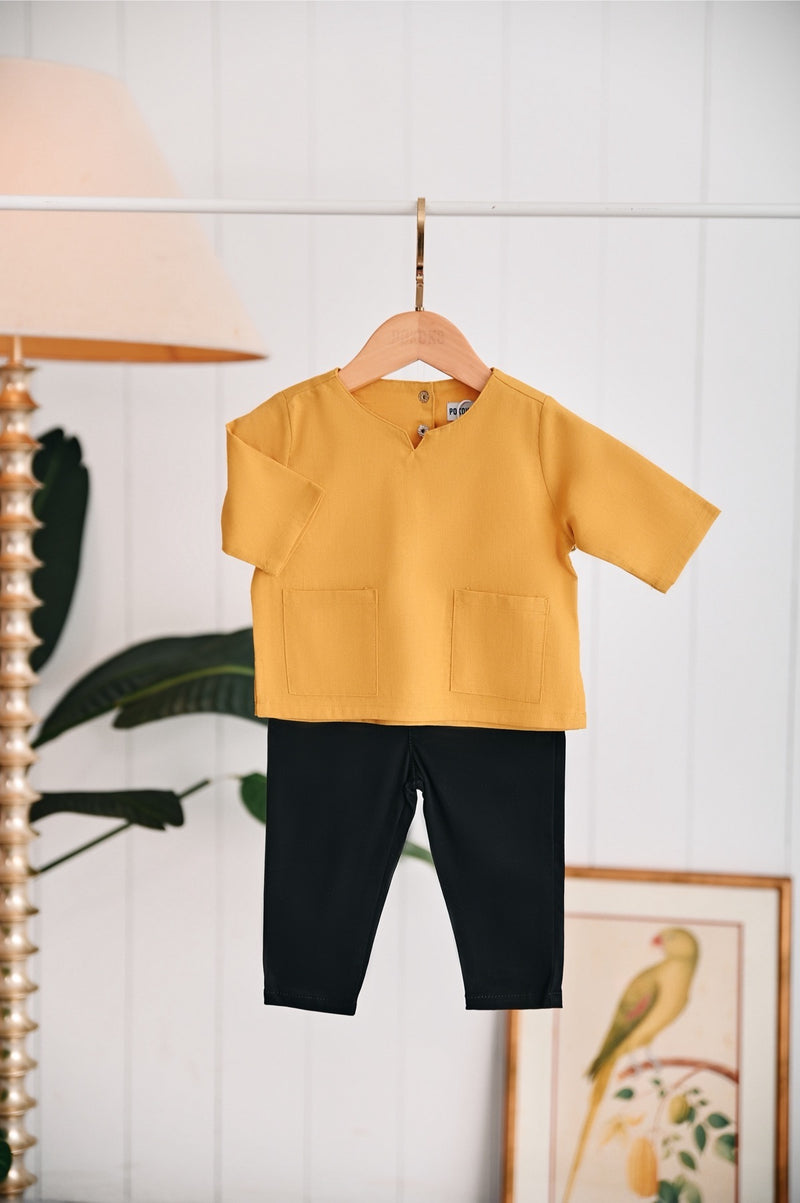 kurta pocket kuning baby 