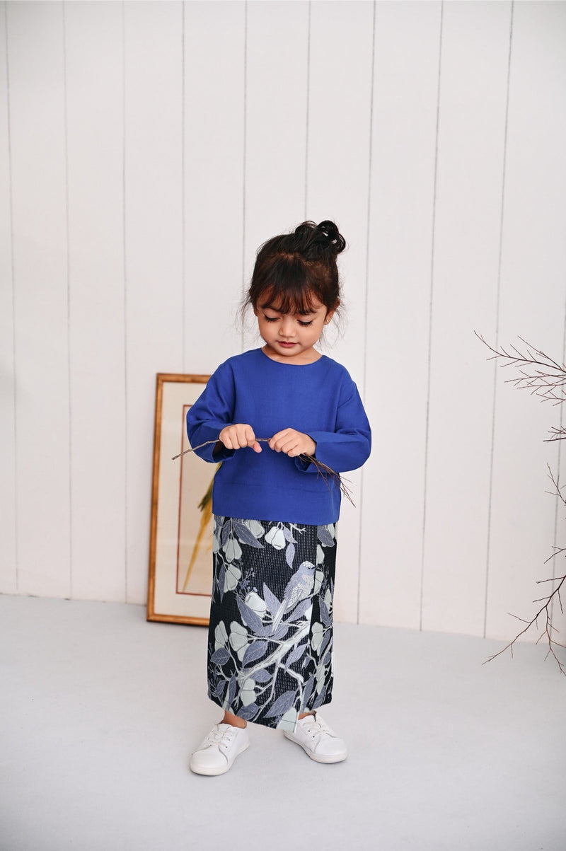 The Evergreen Babies Kurung - Classic Blue