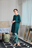 The Evergreen Women Jacquard Skirt - Emerald Summer