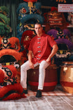 The Chinatown Men Oriental Shirt - Crimson Red