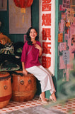 The Chinatown Women Mandarin Blouse - Fuchsia