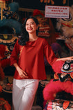 The Chinatown Women Mandarin Blouse - Crimson Red
