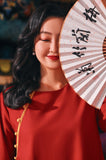 The Chinatown Women Mandarin Blouse - Crimson Red