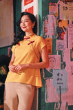 The Chinatown Women Cheongsam Top - Dijon Mustard
